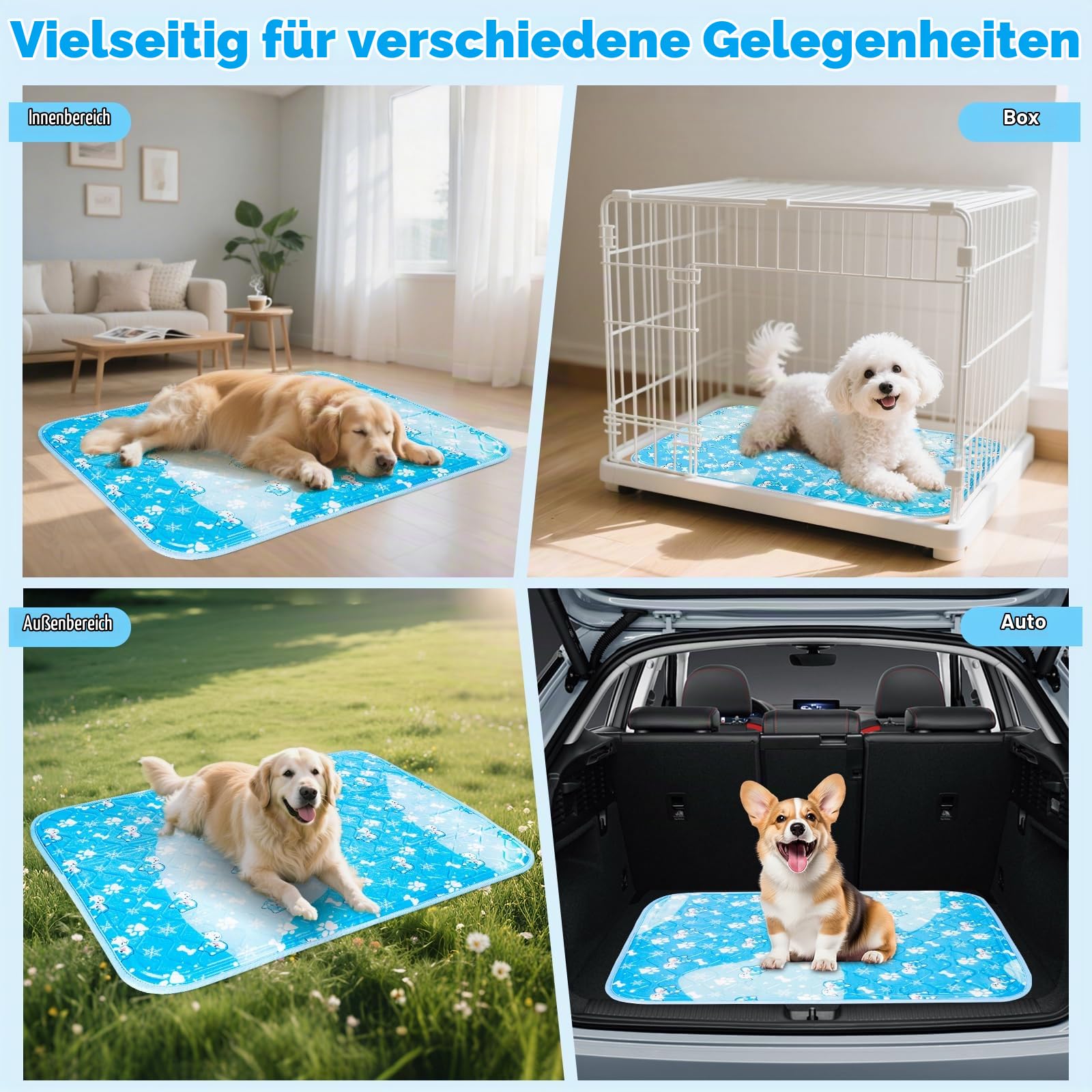 Kühlmatte Hund 90x110cm Kühldecke Für Hunde & Große Hunde