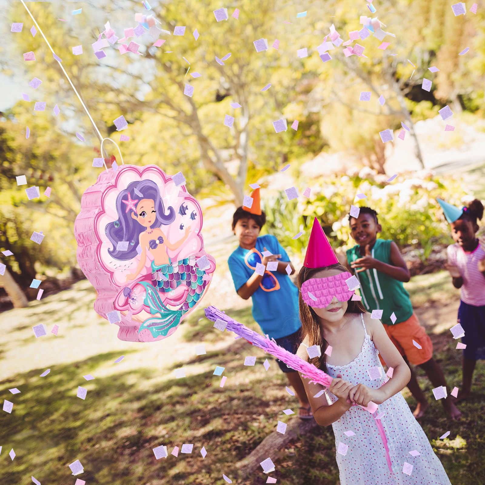 Animation Fête Enfants Pinata Queue De Sirène PRETYZOOM - Décoration Fête Anniversaire Enfant - Jeu à Casser Avec Bonbons Pinata Anniversaire