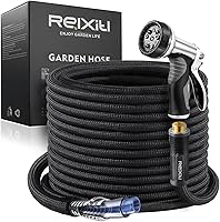 Relxitl 50FT Flexible Garden Hose - Ultra Lightweight, Kink-Free, Leak-Proof Non-Expanding with 10-Function Sprayer for Yard & Outdoor