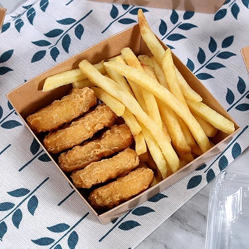 Miniatura 8 de Cinccoke Mini cajas de charcutería con tapas transparentes, 4.5 x 4.5 pulgadas, paquete de 20 cajas de postre marrones, cajas cuadradas desechables