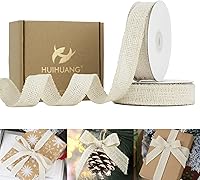 Vista 16 de HUIHUANG Cinta de arpillera turquesa de 1 pulgada x 20 yardas, cinta de arpillera de yute natural para envolver regalos, cintas de arpillera gruesas