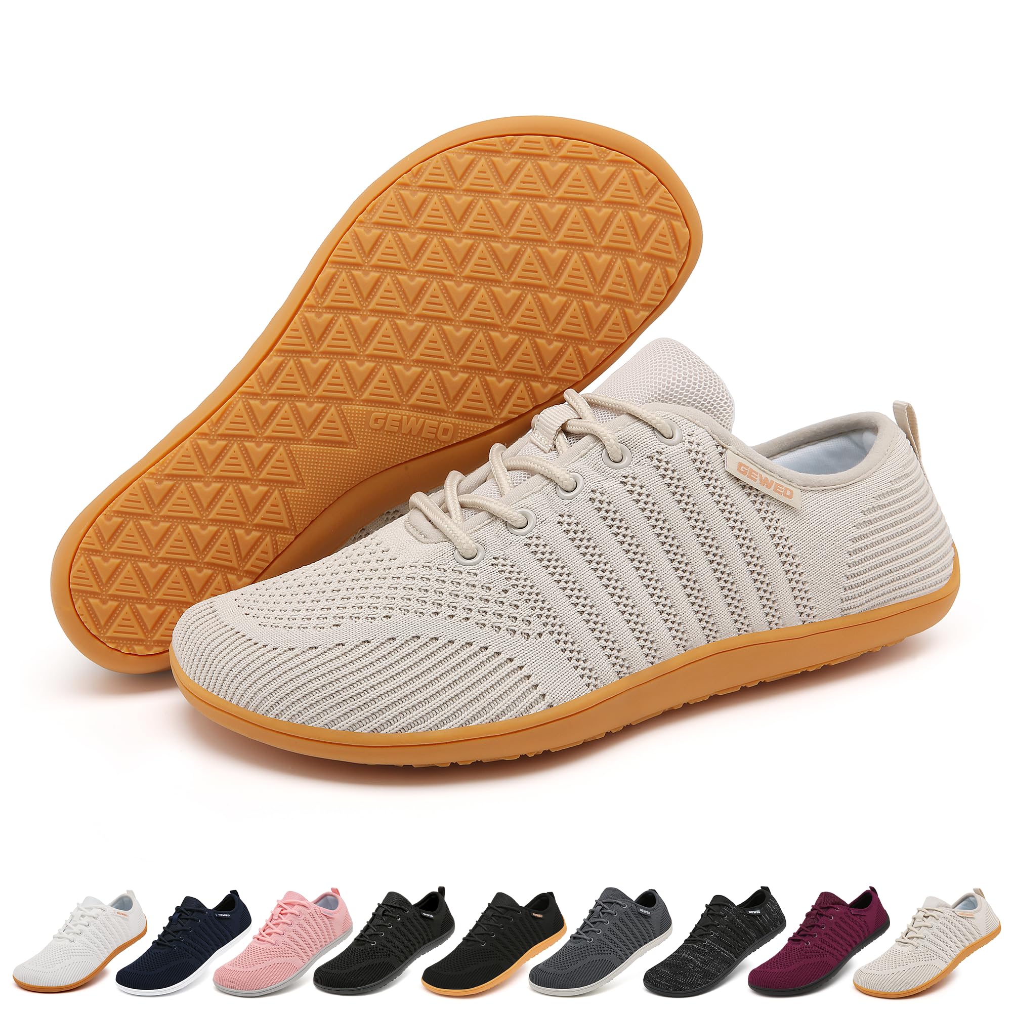 GeweoMinimalist Barefoot Shoes Unisex | Zero Drop Sole | Wide Toe Box | More Flexible Comfort | Natural Movement Foot-Shaped | Upgrade Slip on Walking Shoes Casual Running Sneakers