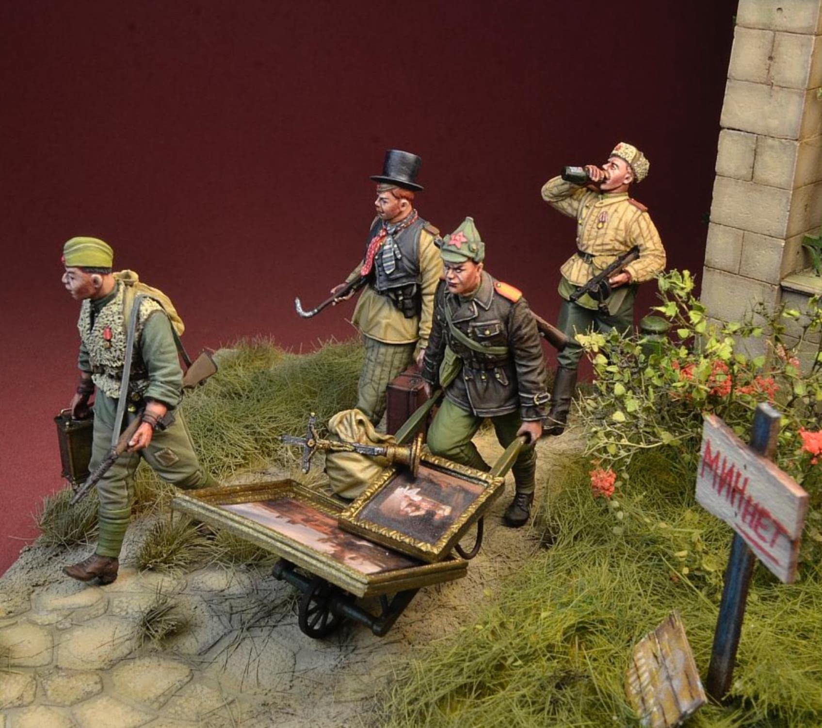 1/35 Harzfigur Modellbausätze GK 4 Figurenwagen Unmontierter und unbemalter Bausatz 307