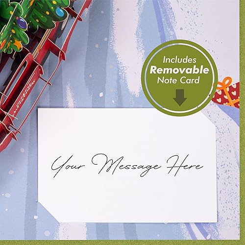 Miniatura 10 de Paper Love Tarjeta de Navidad desplegable 3D, flor de nochebuena, para Navidad, tarjetas de vacaciones, cubierta de 5 x 7 pulgadas, incluye sobre y