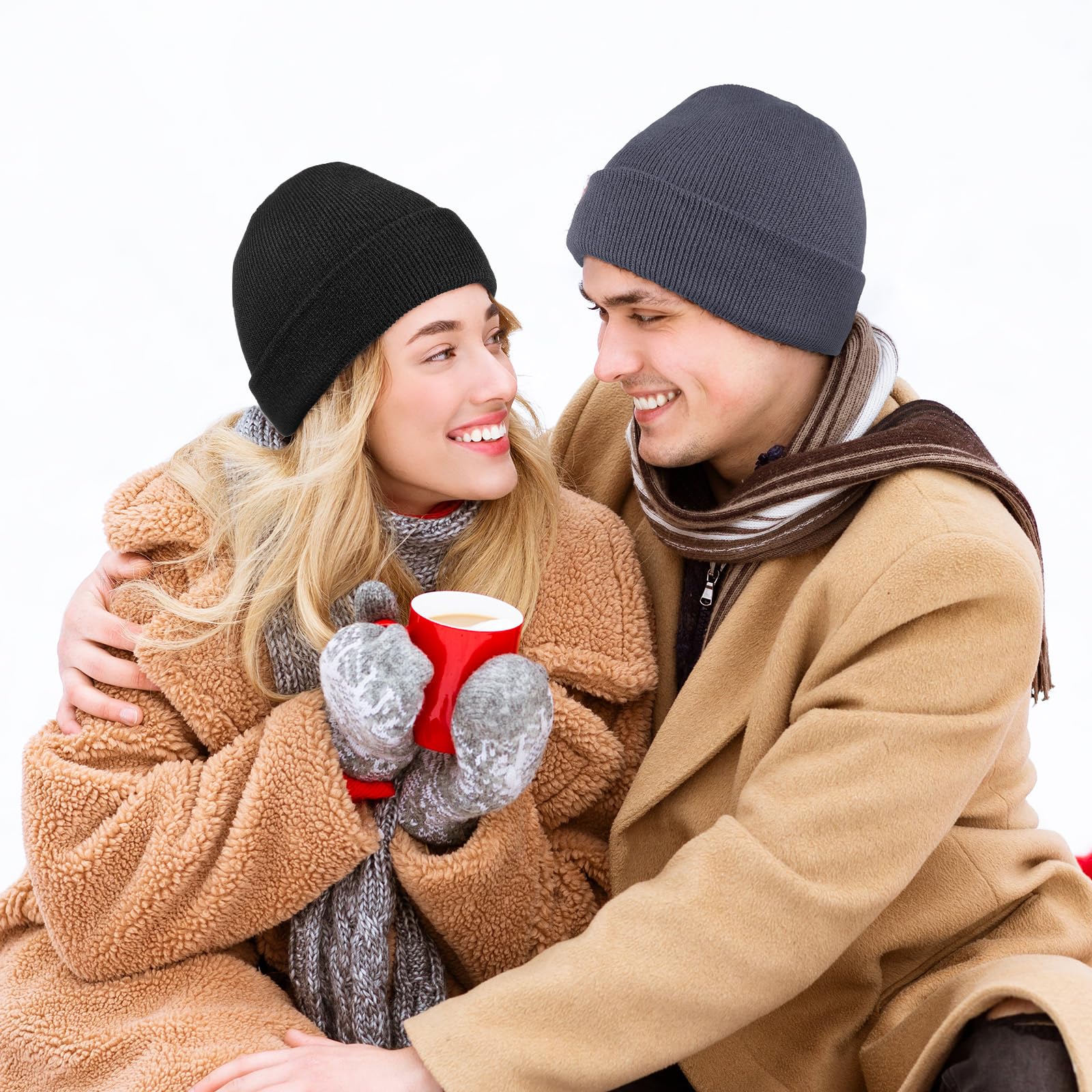 SATINIOR Wintermützen, Strickmützen, Unisex, Totenkopfmützen, Strumpfmützen für Obdachlose, 50 Stück