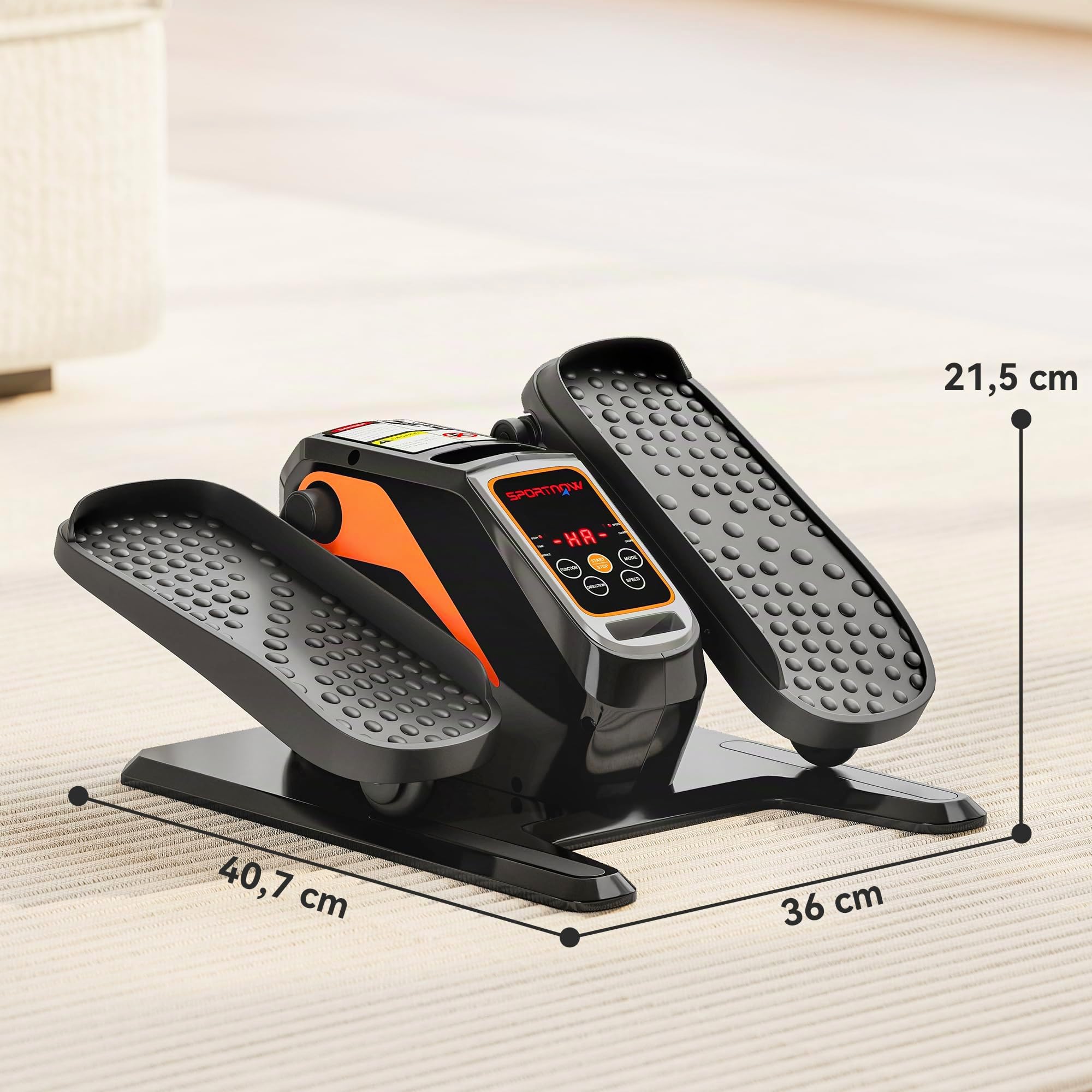 SPORTNOW Mini Ellipsentrainer Elektrische Crosstrainer Untertisch Im Sitzen | Für Zuhause, Leise, Mit LED-Display, Fernbedienung, 12 Geschwindigkeiten, Auto- und Manuellen Modi, Pedaltrainer Senioren