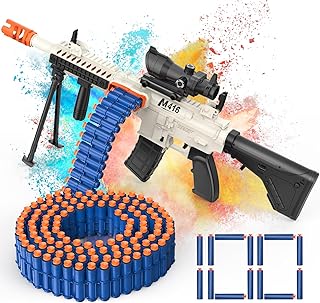 Automatic Soft Bullet Toy Gun Electric Sniper Rifle with Rapid Fire, Big Machine Gun Gatling Gun, Toy Foam Blasters & Guns Full Auto Dart Blaster, Shooting Game for boy Indoor Outdoor Activity