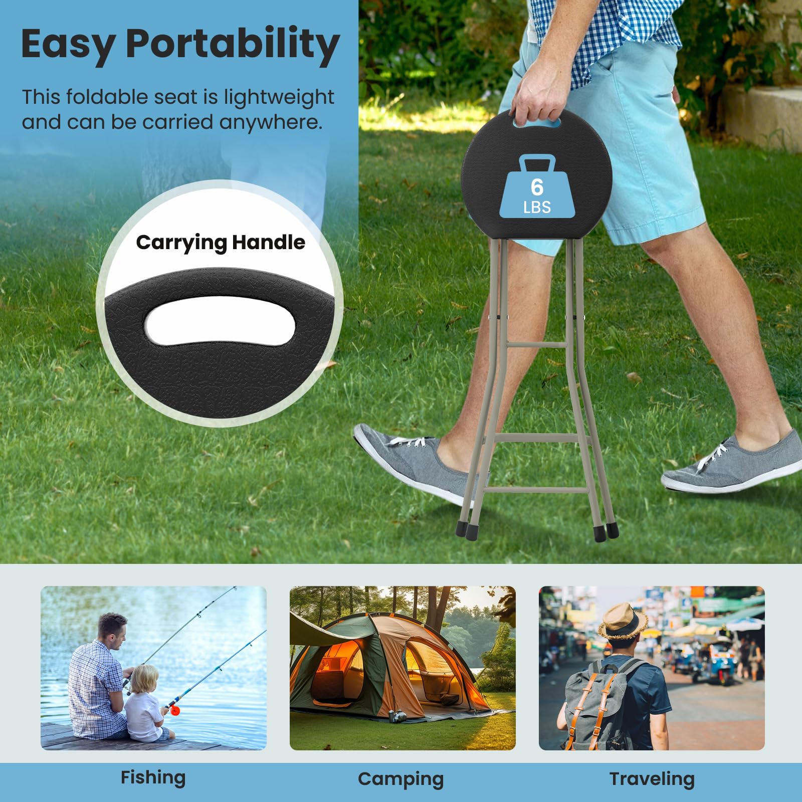 Amazon.com : Goplus Folding Stool, 2 Pack 28 Inch Foldable Camping