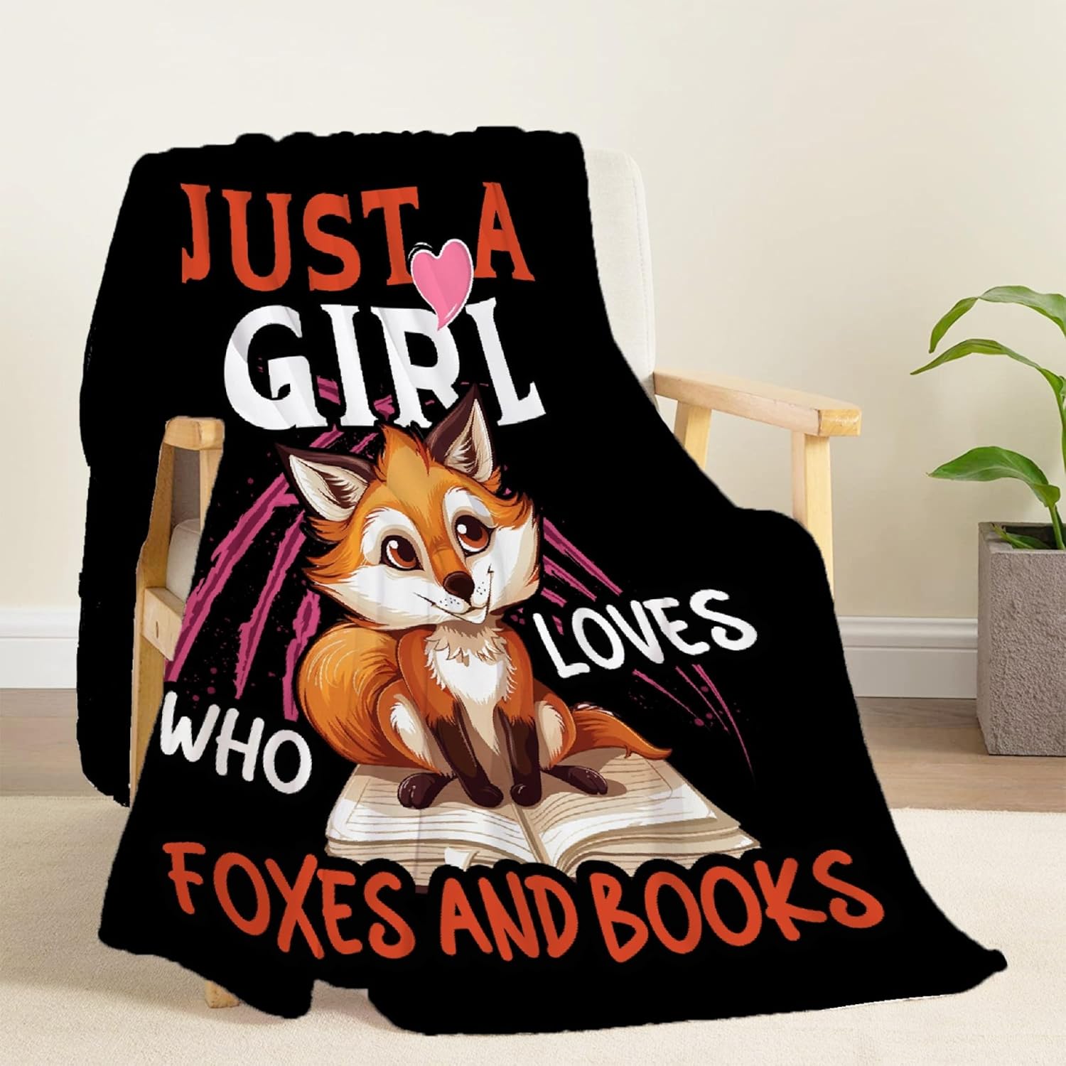 Fox Blanket for Girl Just A Girl Who Loves Fox Gifts for Women Soft Blanket for Bedding Sofa Traveling Camping 60x80inches