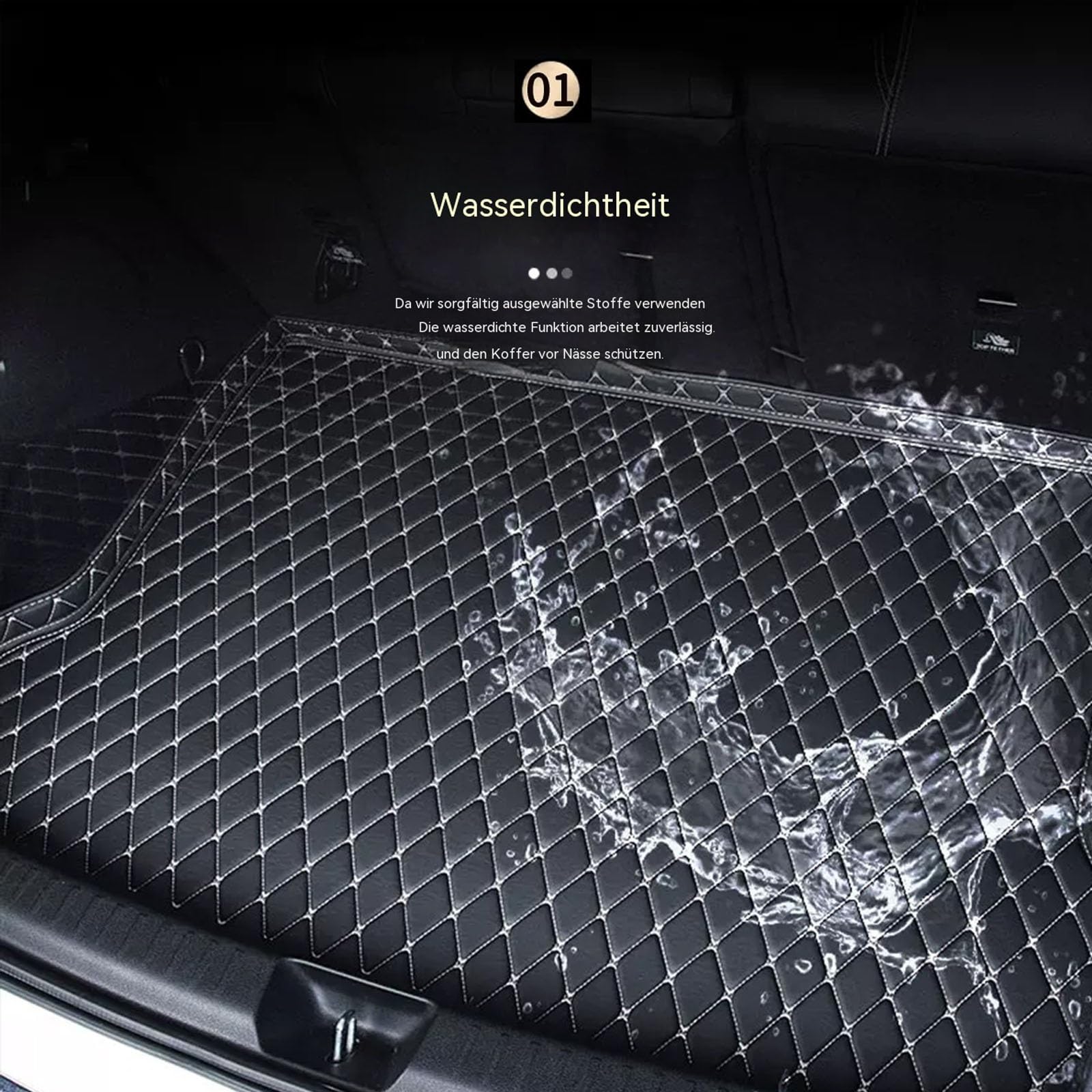 Kofferraum Schutzmatte Kompatibel Mit Mercedes Benz CLA C117 180 200 220 260 4MATIC 2014-2018 Passgenaue Kofferraumwanne aus Leder 3D Passgenaue Abriebfest und Leicht zu Reinigen(Schwarz-Rot)