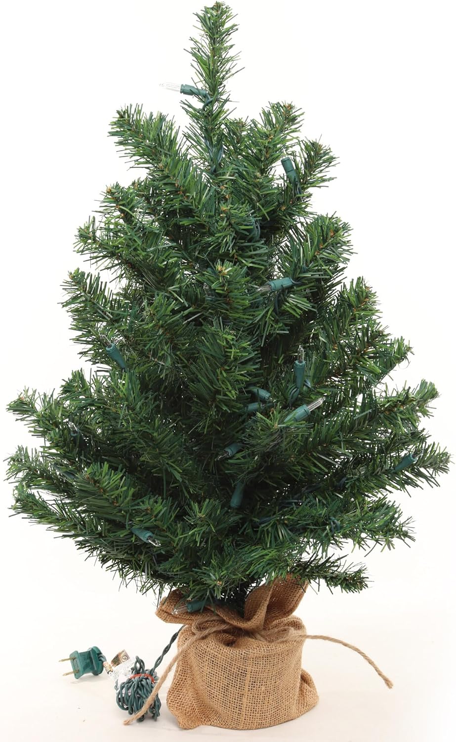 2' Small Christmas Tree with Burlap Base | Realistic Christmas Green Tips | Indoor/Outdoor Use | Holiday & Christmas Décor | Office Tree | Perfect for Kids, Children Bedroom Tree