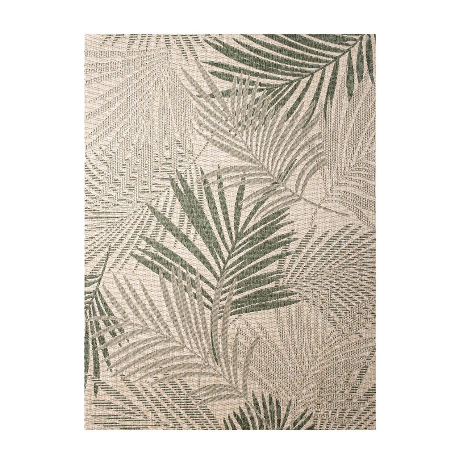 FRAAI | Home & Living Tapis d'extérieur - Tiga Palm Vert - 80x150 cm - Tapis Exterieur Resistant Pluie - Rectangulaire - Terrasse, Jardin, Balcon | Résistant aux intempéries - Synthétique - Polypropylène - Balcon, Jardin/Terrasse - Tapis d'extérieur