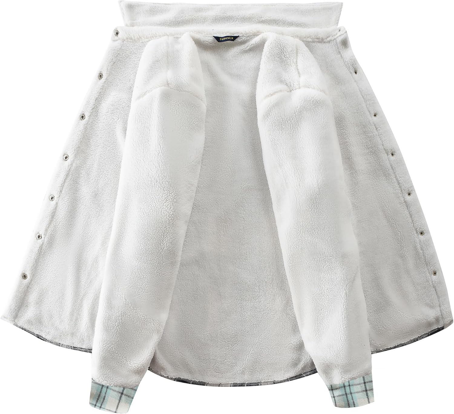 Women's Sherpa Lined Jackets Sherpa Turn-Down Collar Warm Winter Fleece Flannel Jacket for Women Trendy - Image 4