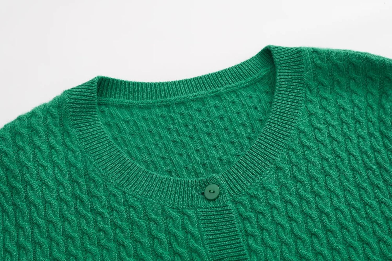 100% Cashmere Women's Cable Knit Cardigan Sweaters for Women Long Sleeve Crew Neck Warm Button Down - Image 6