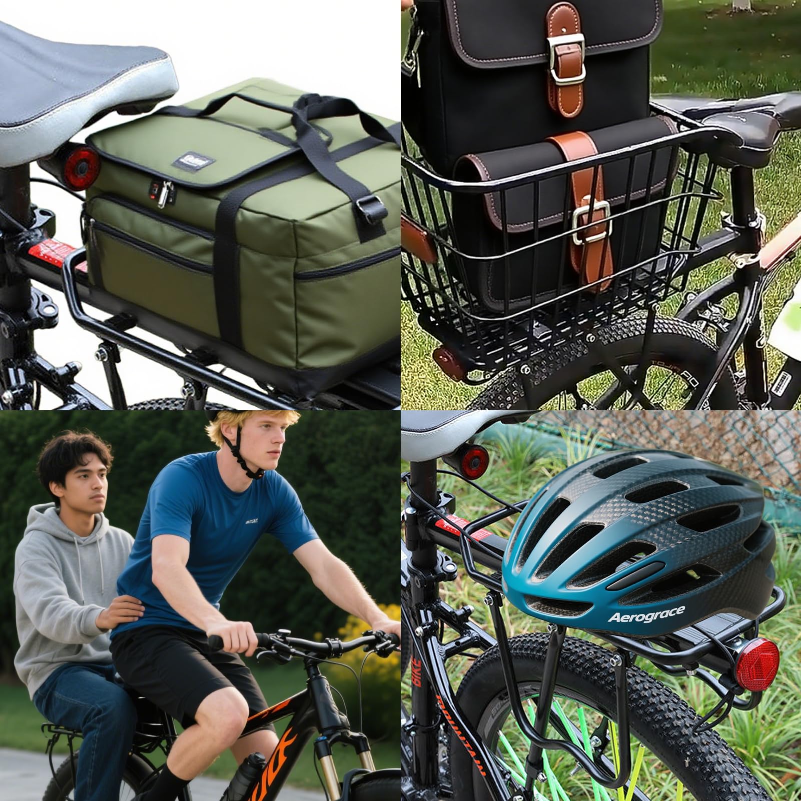 Fahrradträger hinten, 50 kg Kapazität, Schnellentriegelung, mit Kotflügel und Reflektor, robuster Gepäckträger für die Rückseite des Fahrrads, passend für 24-29 Zoll Räder