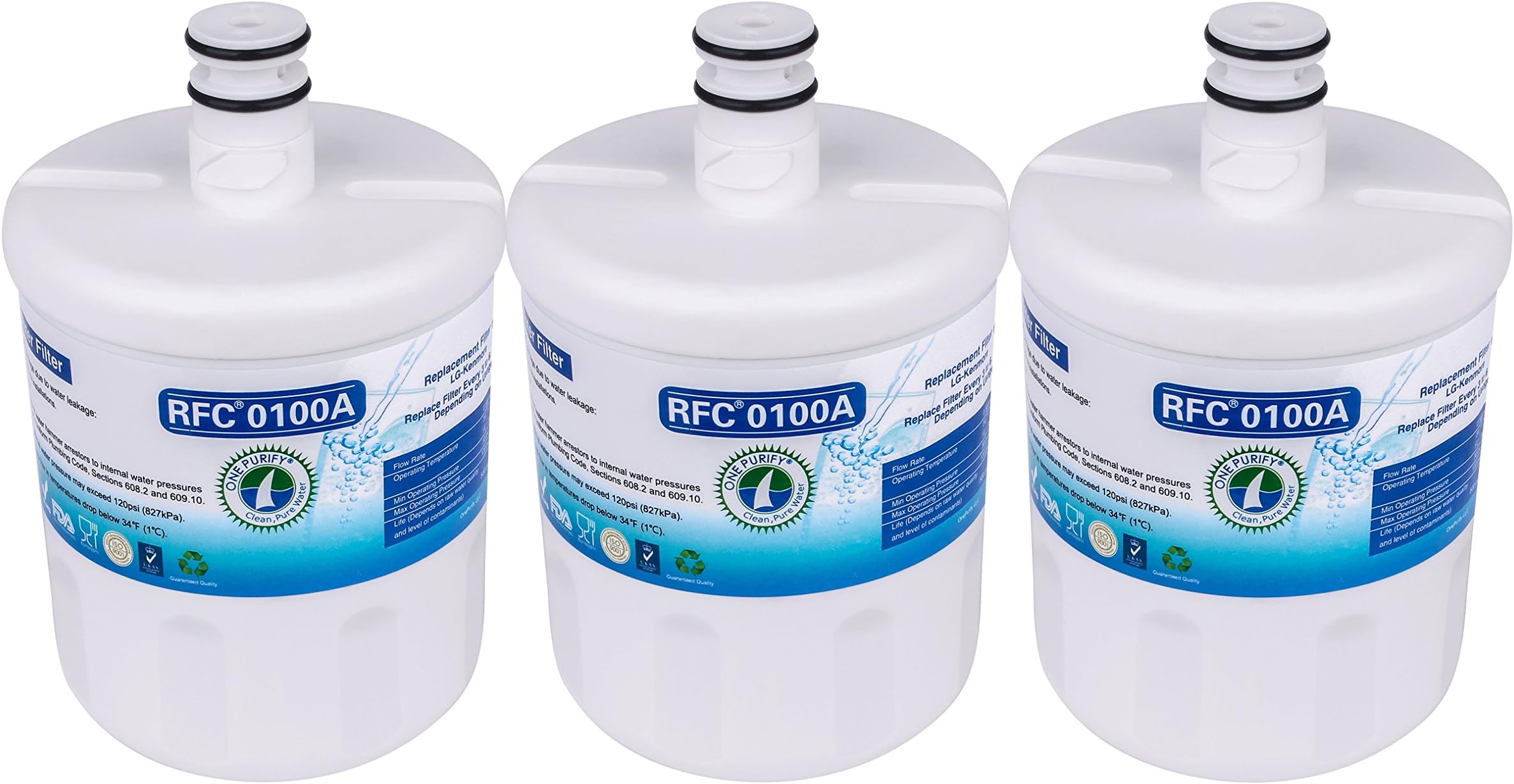 3 Pack Water Filter Replacement Cartridge for LG LT500P by OnePurify