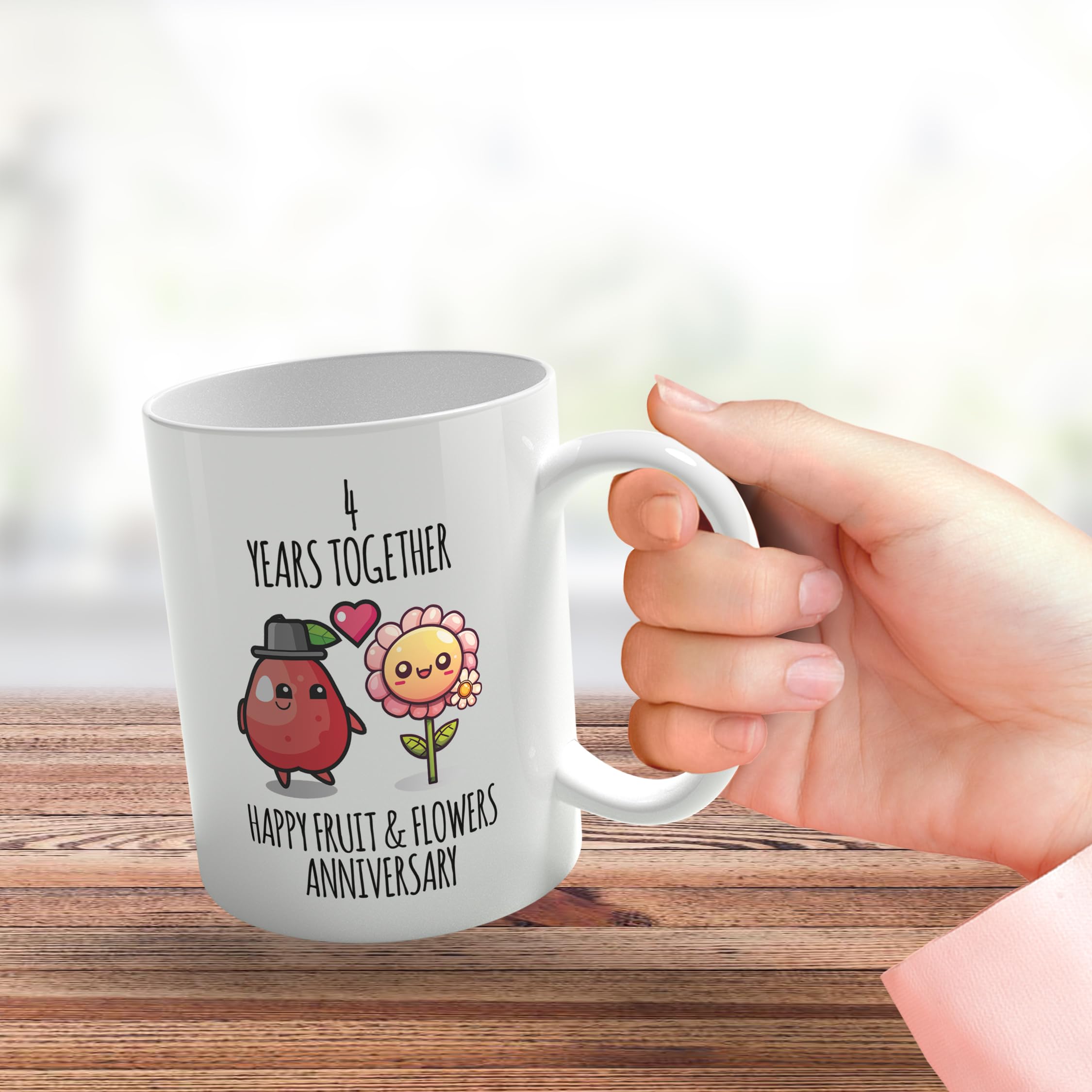 Stuff4 4th Anniversary Mug Gift for Men Women, 4 Years Together - Image 3