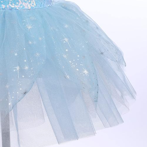 Miniatura 5 de AFAVOM Vestido de ballet de lentejuelas para niñas, falda tutú, leotardo, bailarina, princesa, Halloween, Navidad, disfraz de disfraces