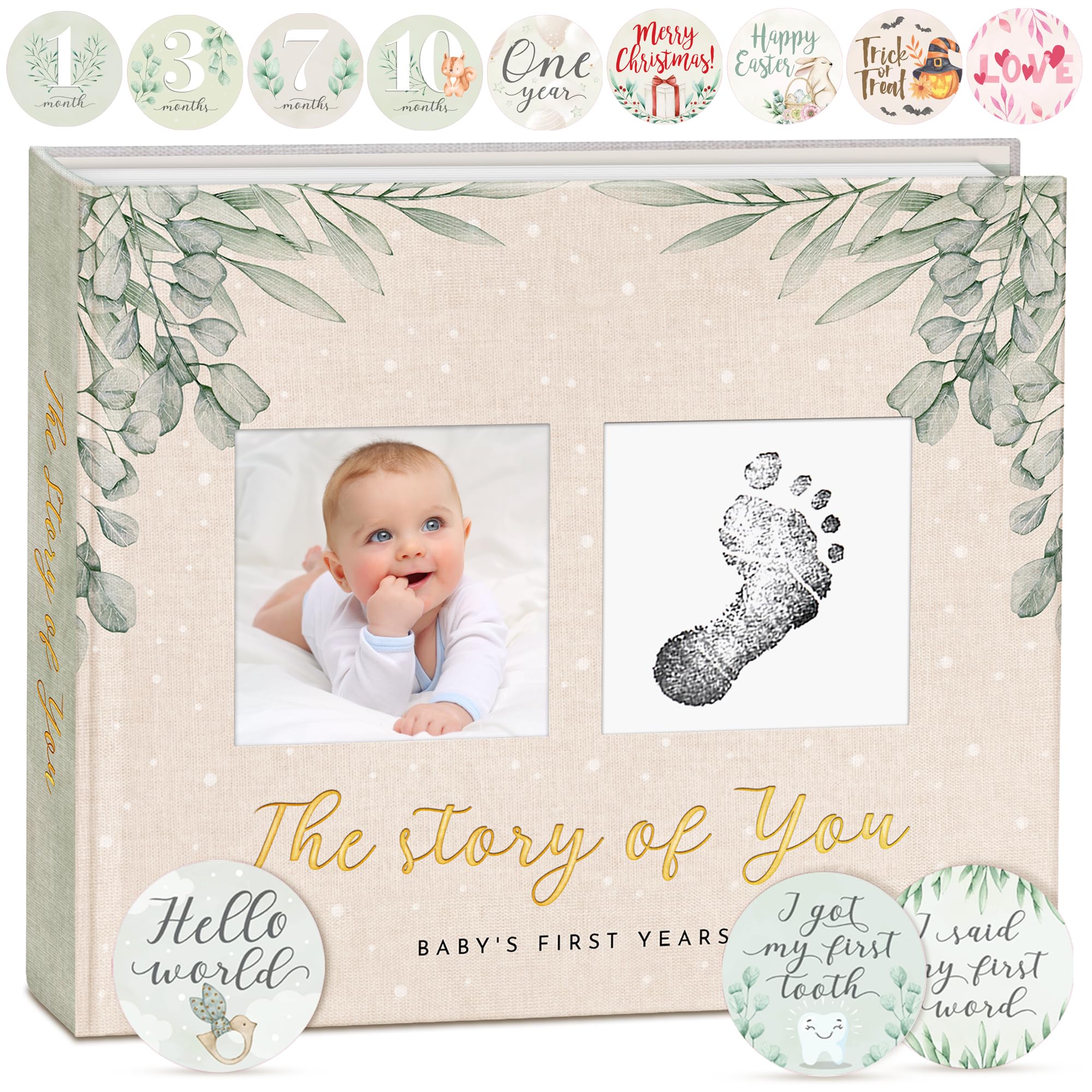 Baby-Erinnerungsbuch für den modernen Minimalisten – geschlechtsneutrales Tagebuch-Scrapbook – Monatliches Meilenstein-Buch – Halten Sie einen Meilenstein für jede Veranstaltung von der Geburt bis zum