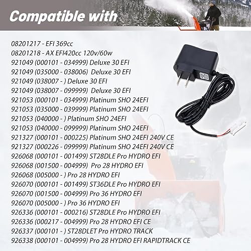 Miniatura 2 de Cargador de batería para soplador de nieve – 7.2 V compatible con Ariens ST28DLE ST36DLE Deluxe 30 Platinum 24 (reemplazo #05079500), XTPTFABS