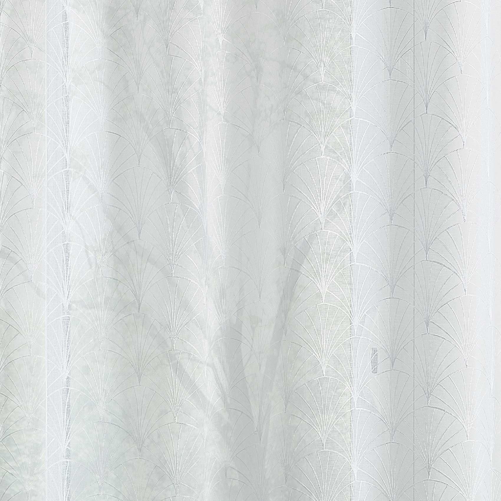 HomeMaison.com Set di 2 vetrate effetto lino, con vetro ricamato, tenda bianca, 60 x 160 cm, tenda con orlo e passante, tenda da finestra moderna