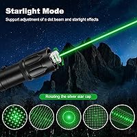 Vista 3 de Puntero láser verde de alta potencia, haz láser recargable de largo alcance, carga USB-A para senderismo, presentaciones y uso al aire libre
