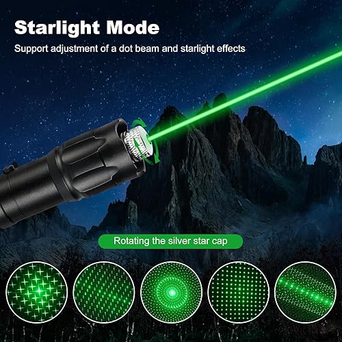 Miniatura 3 de Damflew Puntero láser verde de alta potencia, haz láser recargable de largo alcance, carga USB-A para senderismo, presentaciones y uso al aire libre