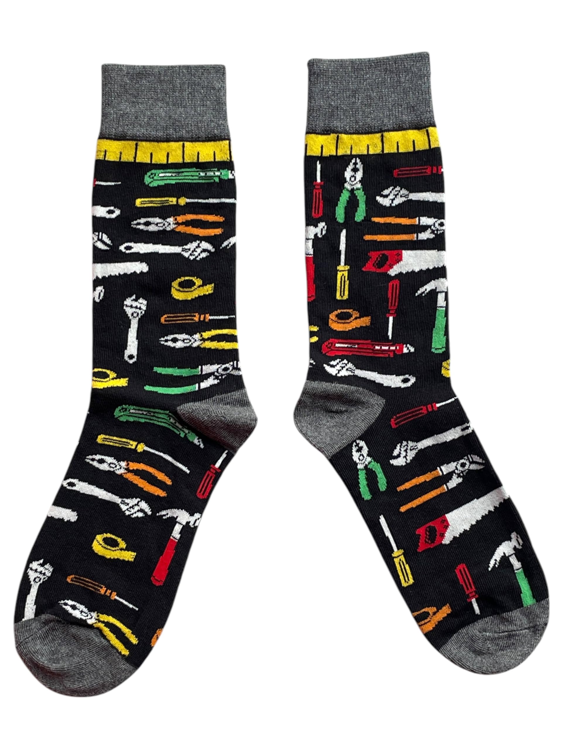 Sock Shack Men's Blue Builder Diy Spirit Level Screwdriver Socks 6-11 Uk / 39-45 Eur / 7-12 Us