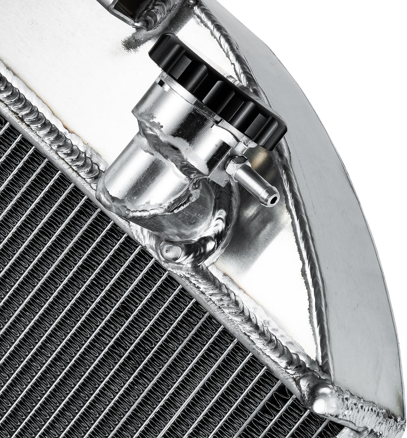 CC2829CH Full Aluminum Radiator Compatible With 1928 1929 28 29 Ford Model A Chevy Engine Configuration 3.3L L4, 3 Row Core Cooling Radiators