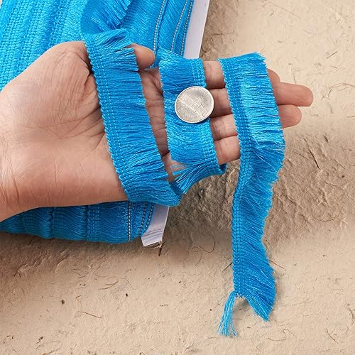 Miniatura 10 de KISSITTY Cinta de encaje de fibra de poliéster de 27 yardas para coser vestidos, ropa, manualidades, decoración del hogar, color marrón coco