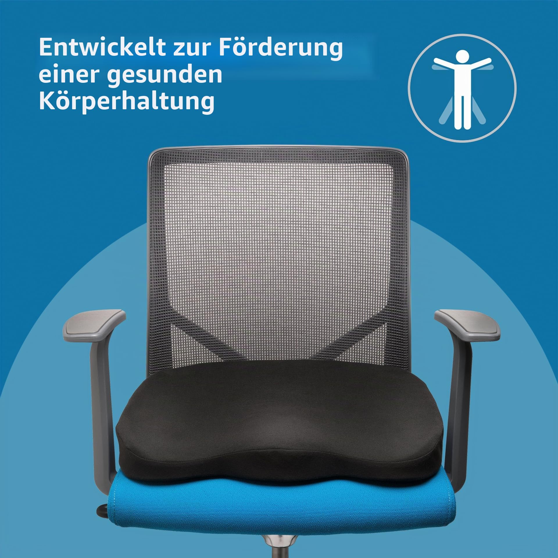 Kensington K55805WW Ergonomisches Sitzkissen aus Formschaum Schwarz, 410x470x72