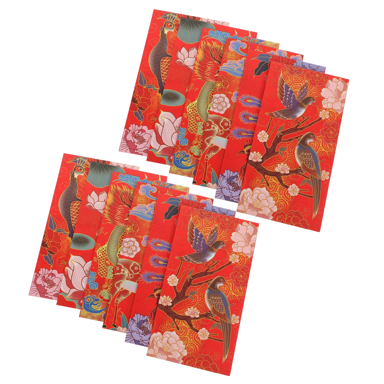 Chinese New Year Red Envelopes: 12pcs 2022 Chinese Tiger Year Money Packets Hong Bao Traditional Lai See Lucky Money Pockets for 2022 Chinese New Year Spring Festival-image-37