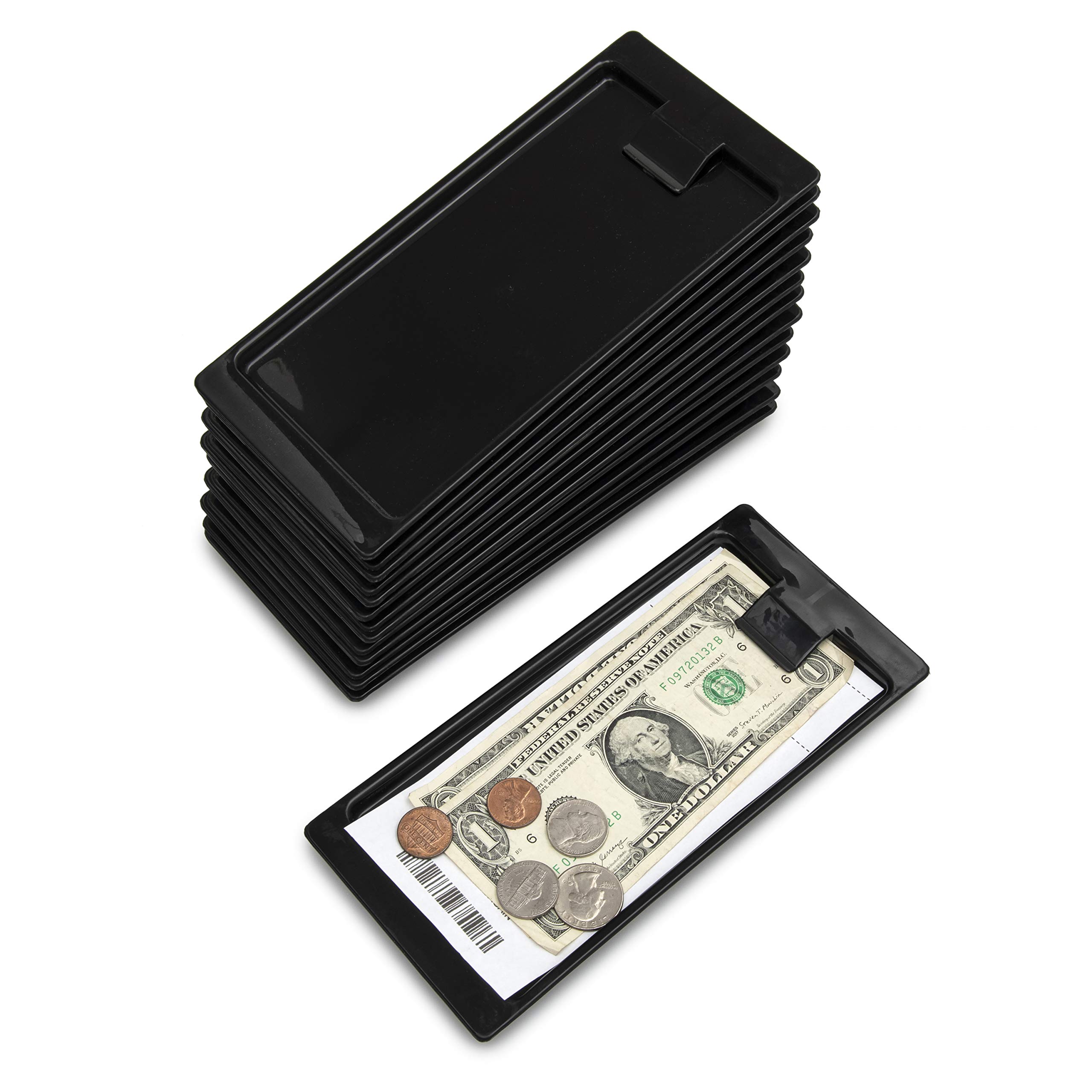 Buy FYNIST 12 Pack Black Plastic Receipt Tray with Durable Clip Bill