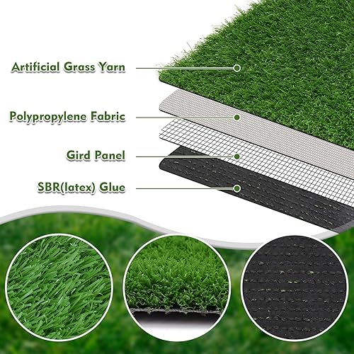Miniatura 5 de Almohadilla para orinar de pasto para perro, 6 paquetes de alfombra de césped artificial, césped artificial, lavable, para interiores y exteriores,