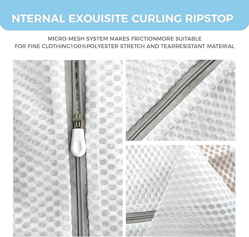 Miniatura 5 de (2 unidades) Bolsas grandes de malla de panal de 24 x 24 pulgadas, delicadas, lencería, brasier, lavado de ropa, bolsas de malla duraderas para