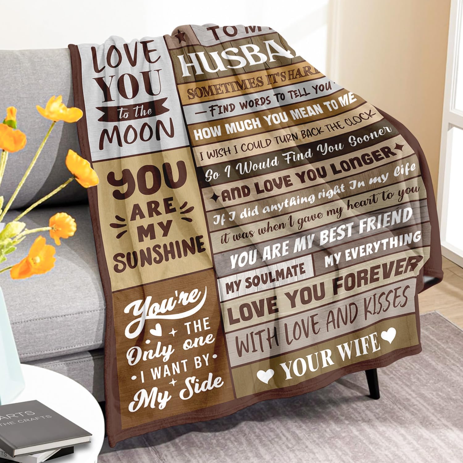 Gifts for Husband from Wife - Valentines Day Gifts for Him - Birthday Gift for Husband - Anniversary Wedding Gift for Men - Best Husband's Ever Present - to My Husbands Blanket 50"x60" - Image 7