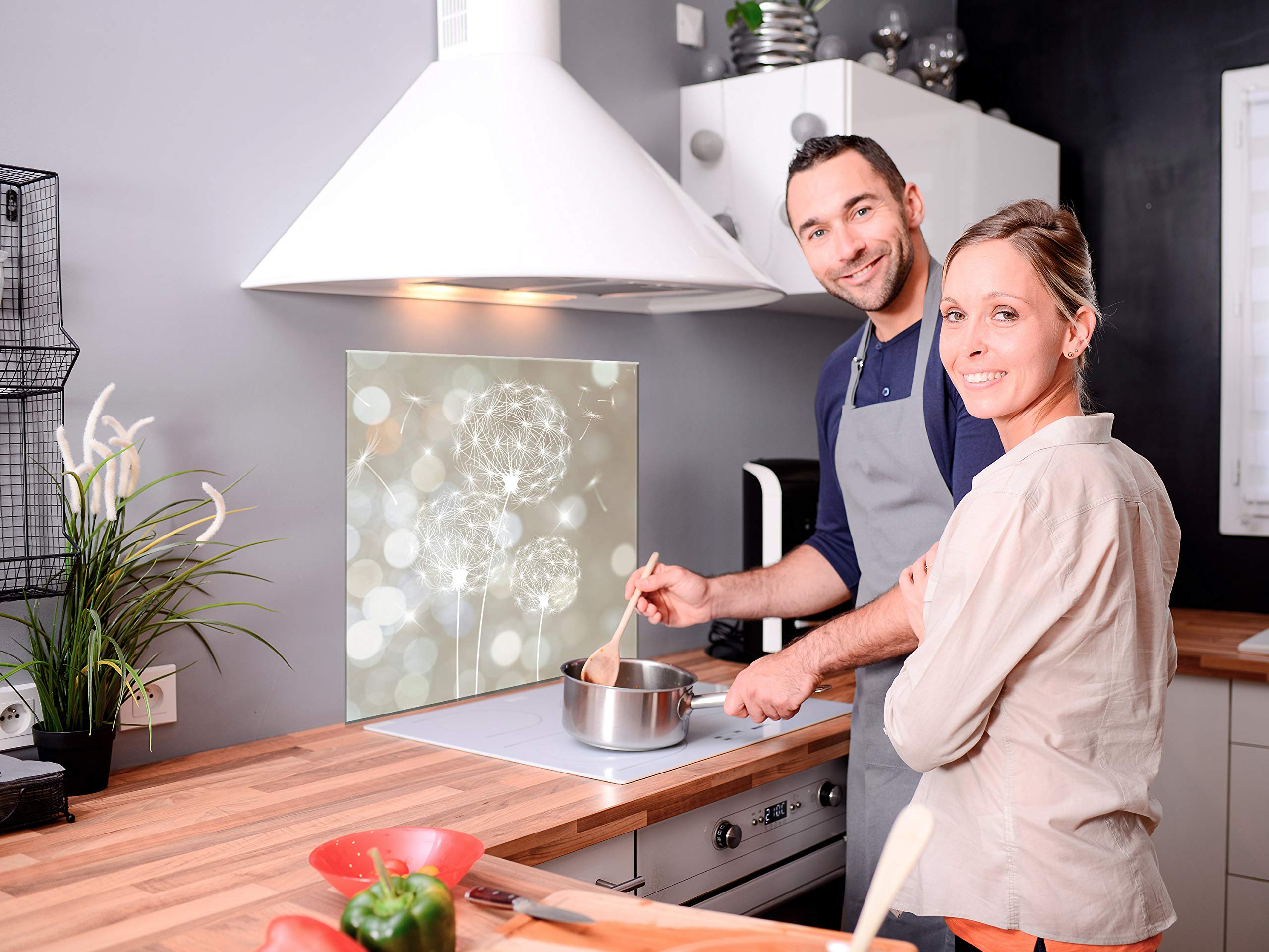 murando - Pannello Paraschizzi Cucina in Vetro Temperato Natura 80x80 cm - Protettivo Paraspruzzi Parete Cucina e Decorativo - Protezione Schienale - Facile da Pulire - b-C-0557-aq-a