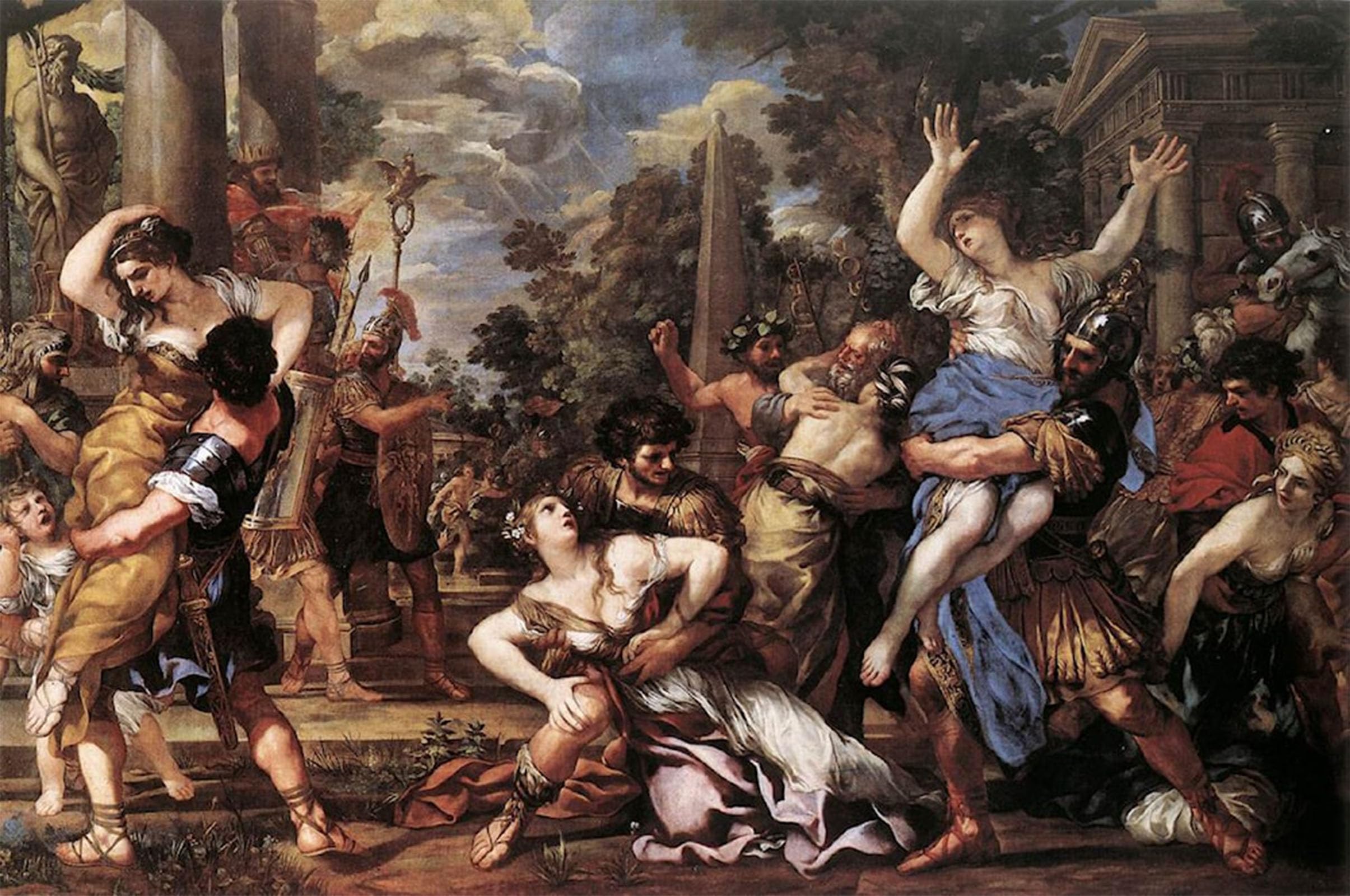 ARTXLXXBN Famous Print Painting Colorful Art Print the Rape of the Sabine Women by Pietro Da Cortona Canvas Art Decorations for Home Decor 60x90cm
