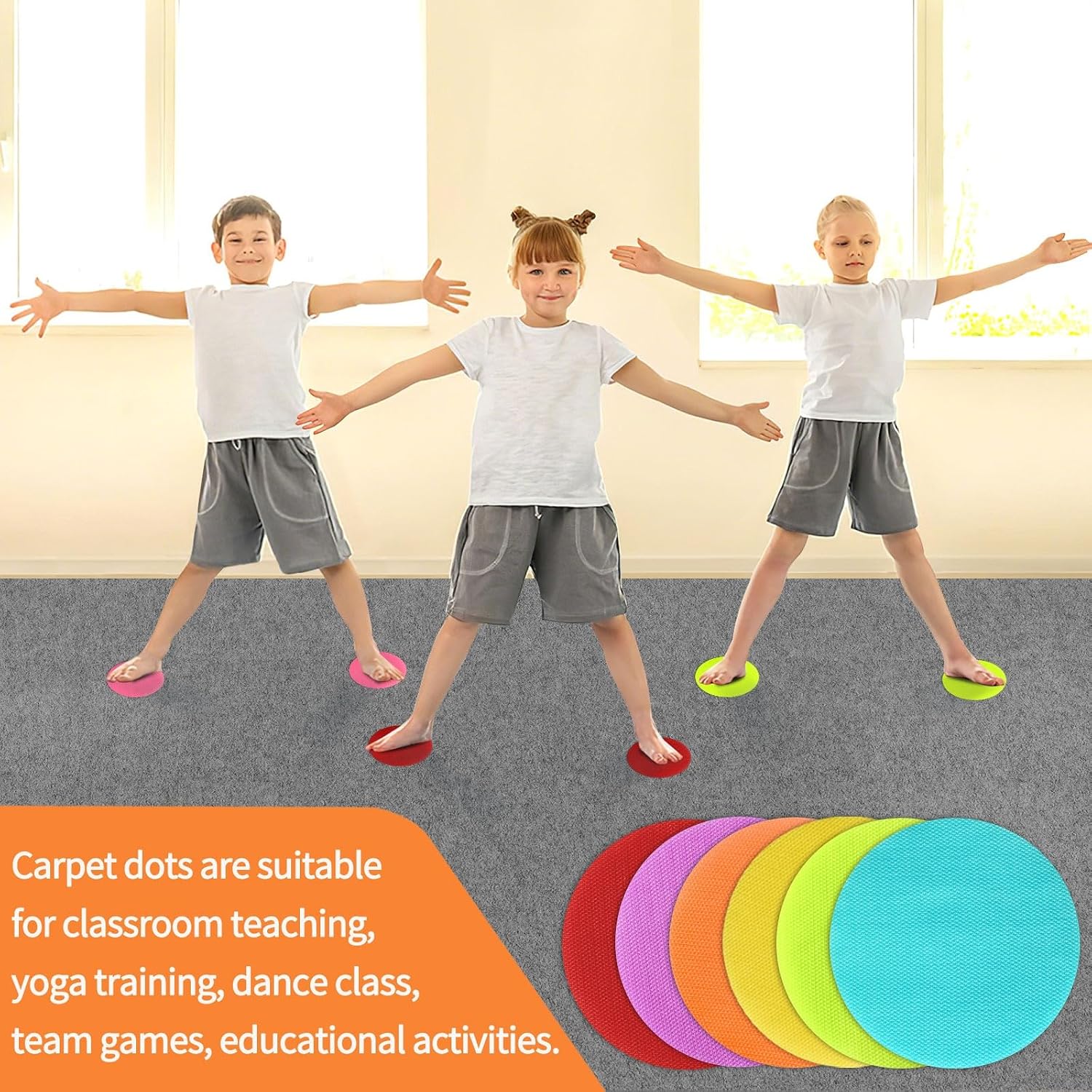 48 Pcs Carpet Spot Markers, 6 Inch Circle Floor Dots for Classroom image 5