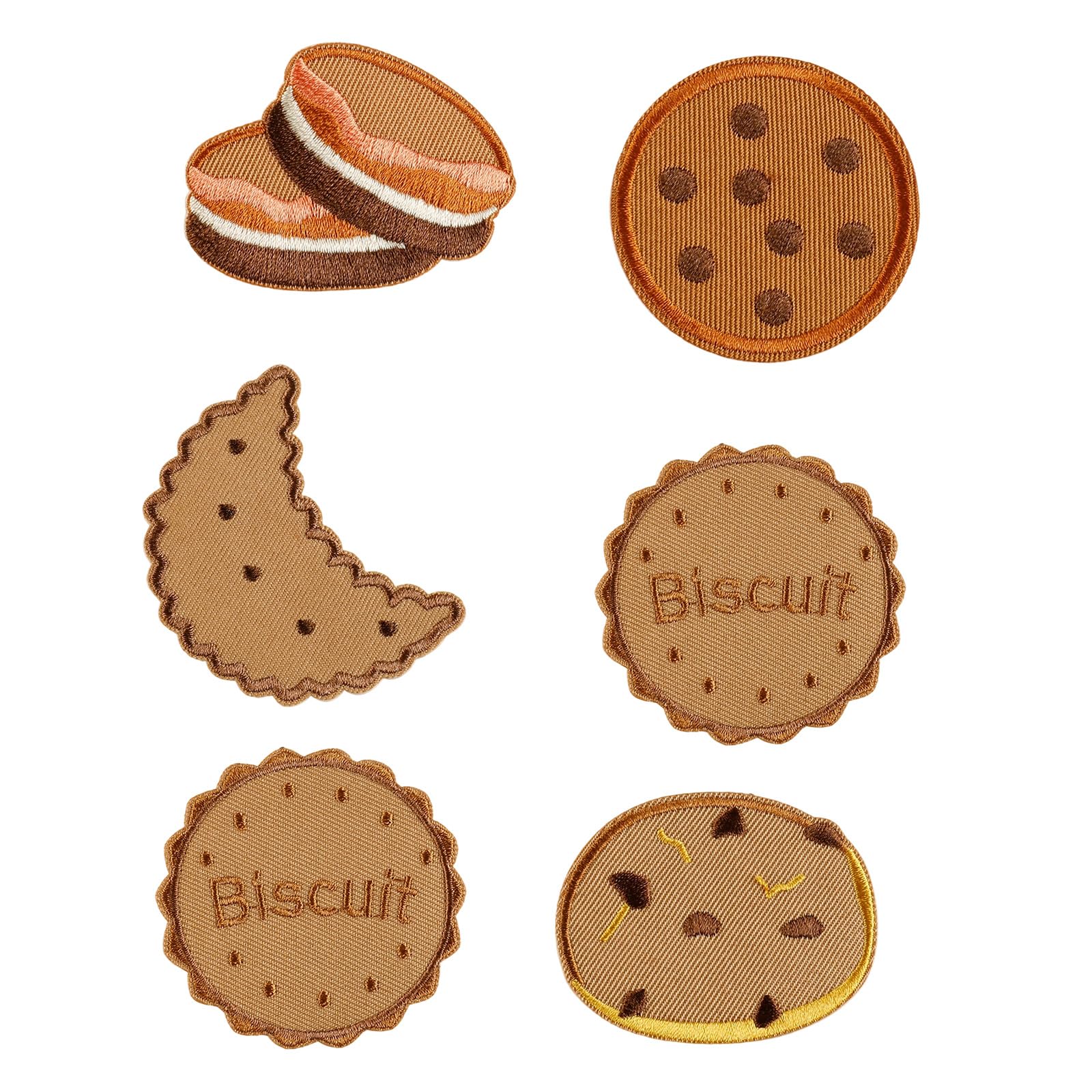 TFAOYS Cartoon Biscuit Iron on Fabric Patches Adhesive Embroidery Appliques for Clothing Jackets Bag Decoration and Sewing Clothing Patches