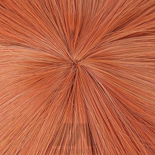 Miniatura 6 de Flequillo largo naranja marrón Cosplay pelucas Halloween fiesta adultoHair peluca
