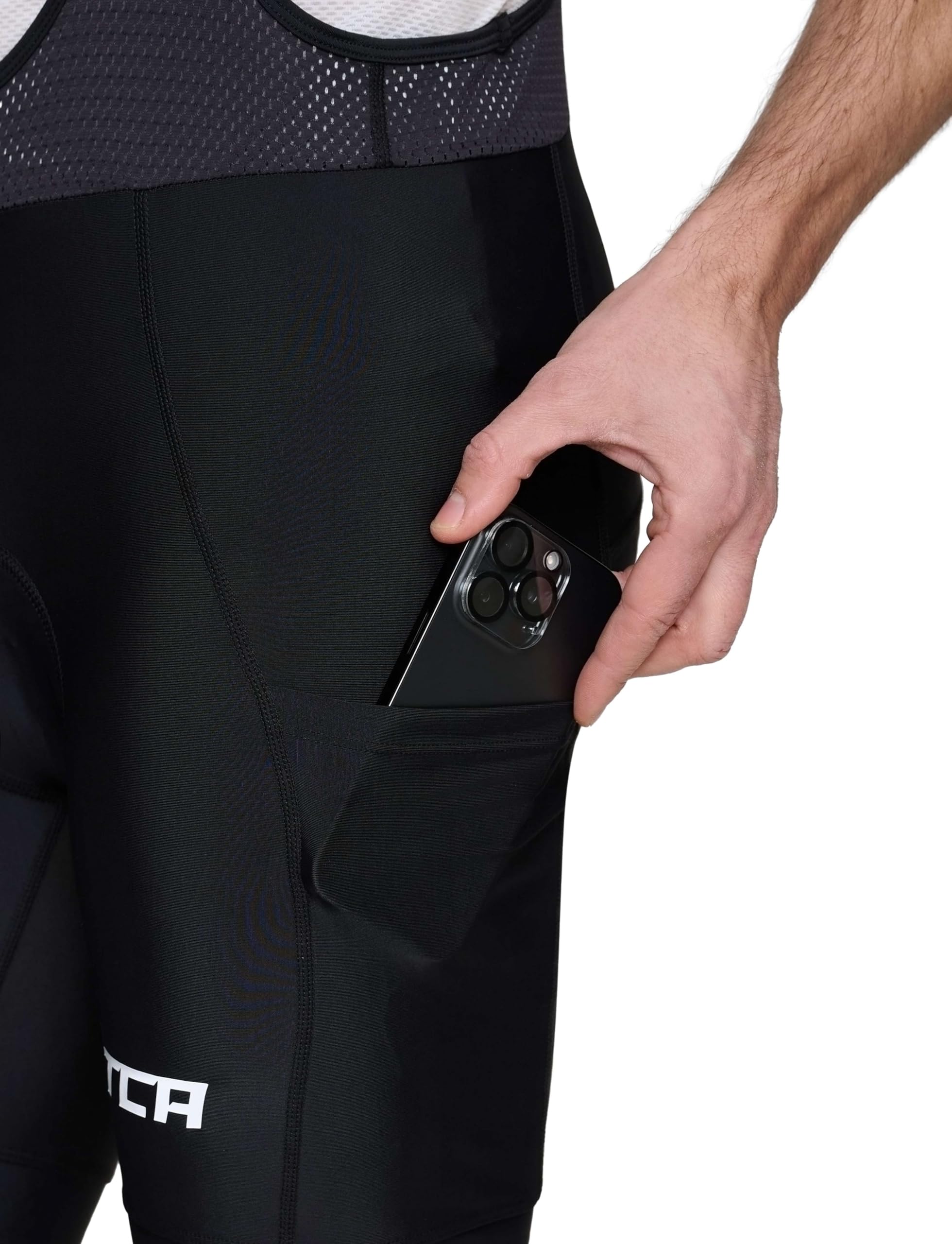 TCA Culotte con Tirantes Hombre Acolchado – Pantalón Corto Ciclismo con Bolsillos Laterales – Tejido Secado Rápido Carretera, Gravel y MTB