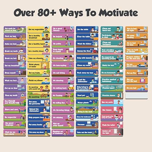 Miniatura 7 de inamio Tabla magnética de recompensas de responsabilidad para niños, estrellas 3D atractivas y tareas de tareas, tabla de comportamiento para el