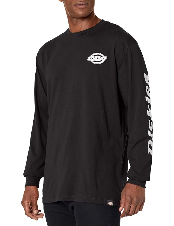 Dickies Long Sleeve Heavyweight Logo T-Shirt, Knit Black, LT by Dickies - Used condition - US$13.69
