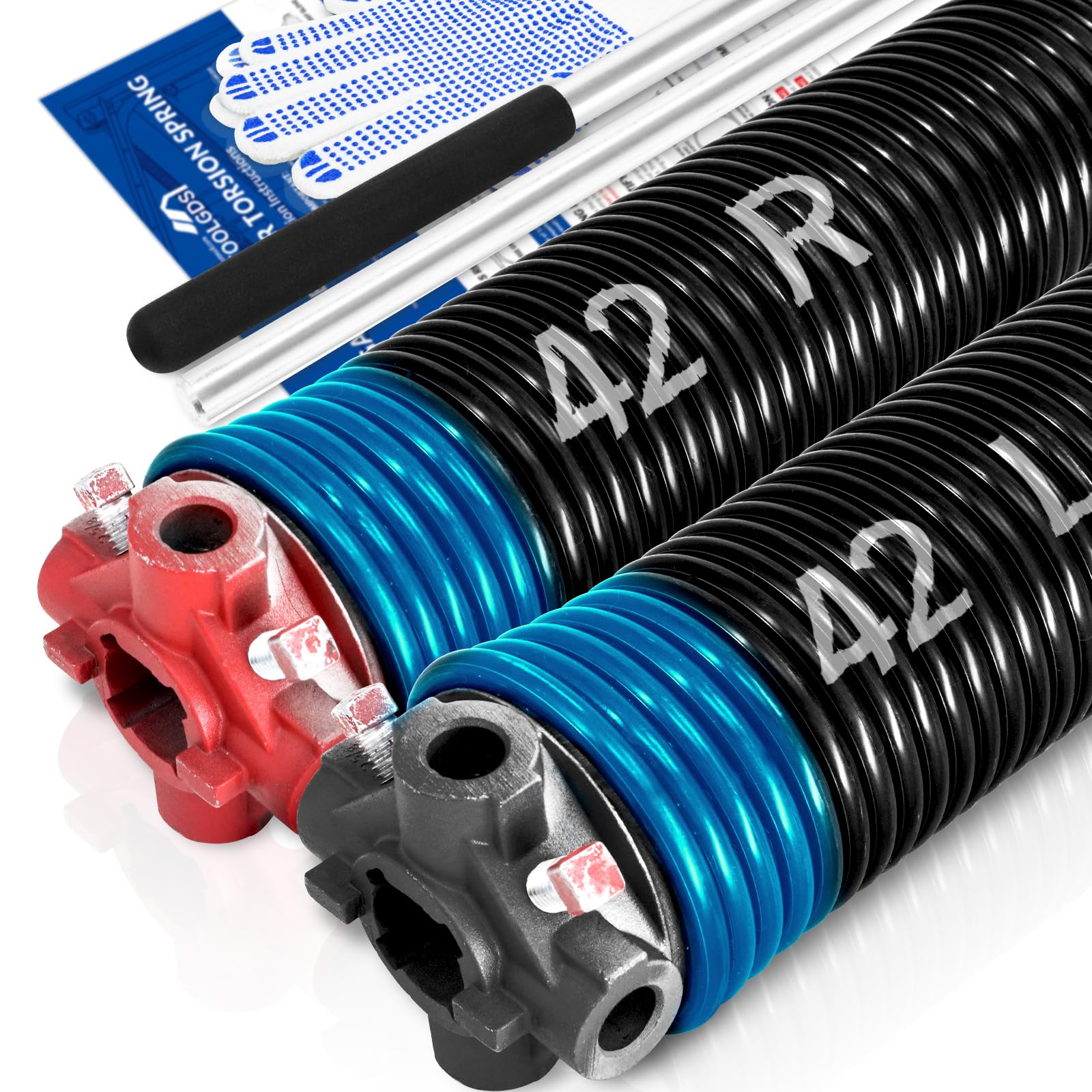 Paire De Ressorts De Torsion Pour Porte De Garage – 0.283 X 2 X 42 Po – Barres De Remontage Incluses