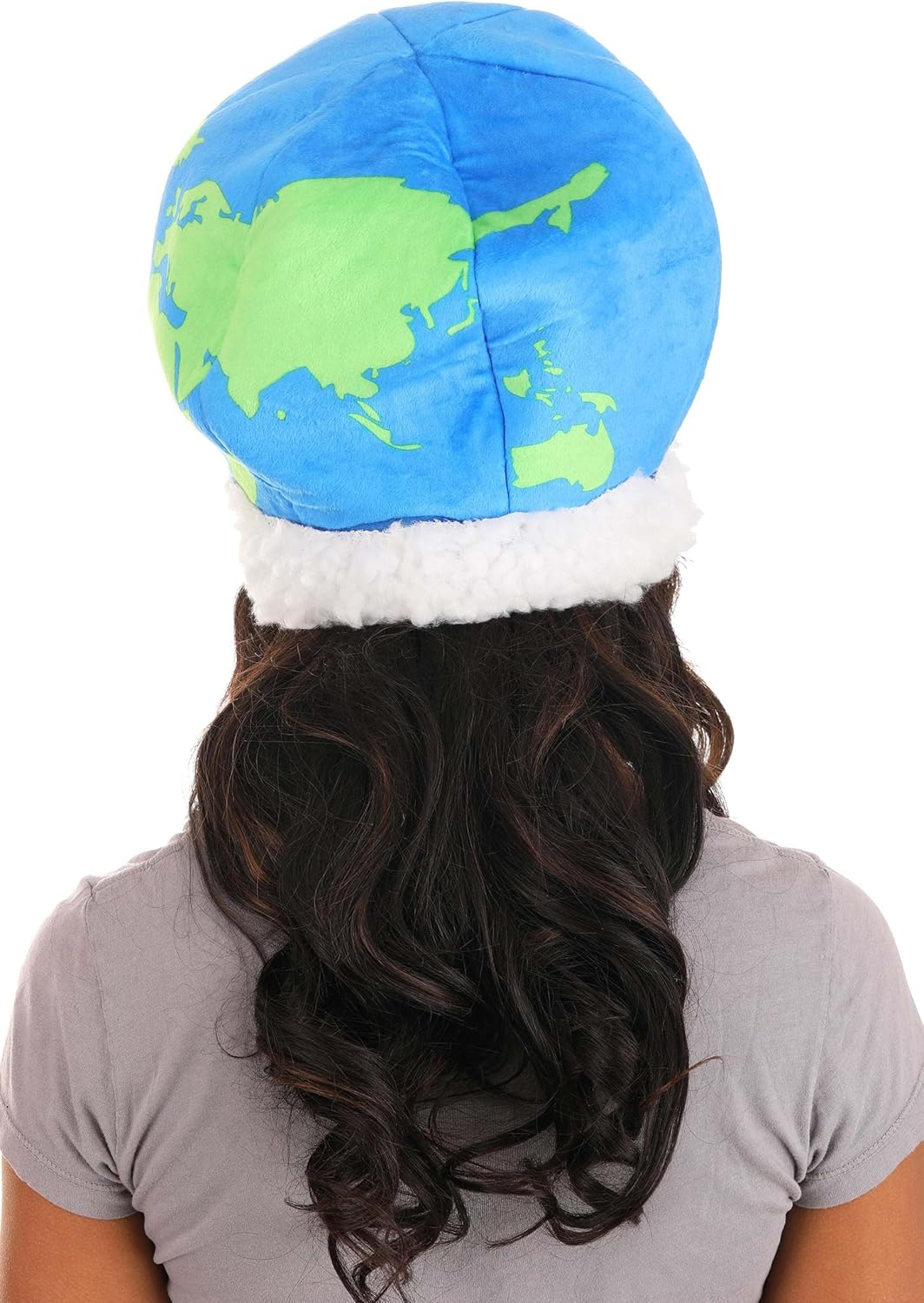Earth Explorer Plush Hat - 100% Polyester Velour, Sherpa Band, World Map Graphics, Adjustable Broadcloth Lining - Image 3
