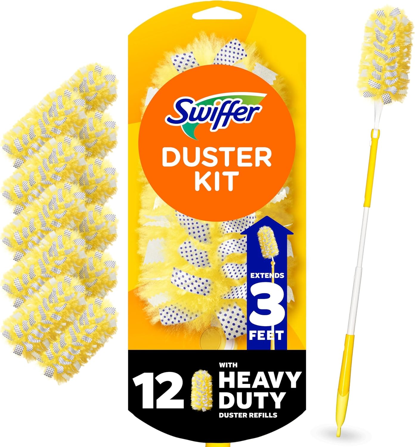 Swiffer Duster Kit with 3ft Extendable Handle 12 Refills
