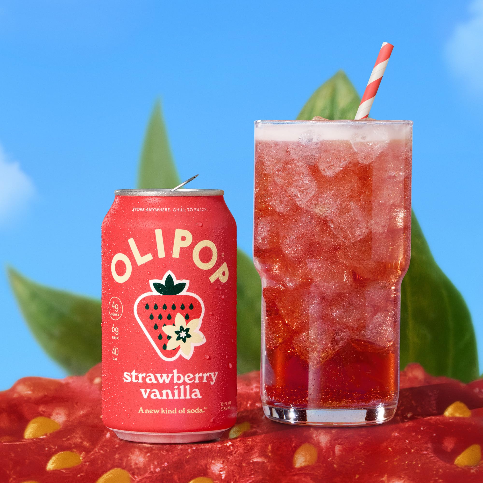 Amazon.com : OLIPOP Prebiotic Soda Pop, Strawberry Vanilla, Pantry