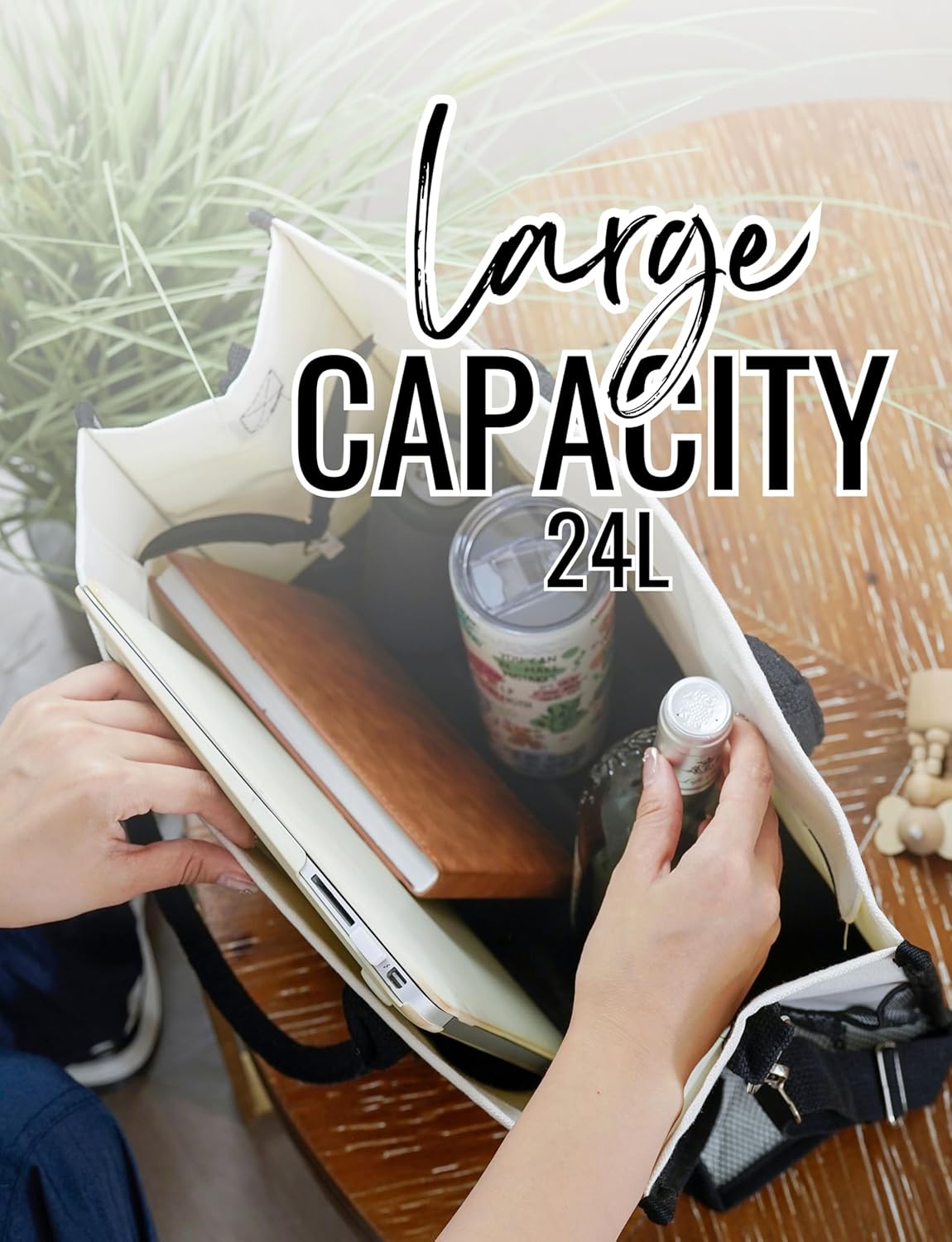 InnoBeta Noni Gifts Canvas Tote Bag for Grandma, Important Stuff Bag with Top Zipper Closure and Shoulder Strap for Birthday, Mother's Day, Christmas - Image 5