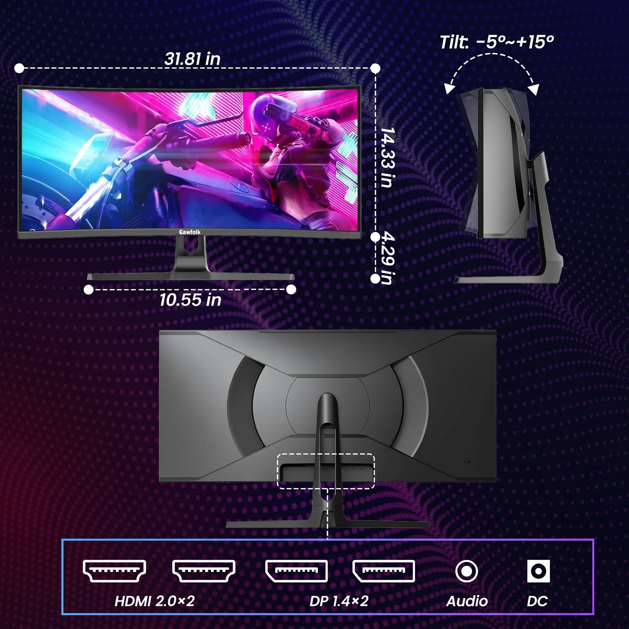 Amazon.co.jp: Gawfolk 34インチ ウルトラワイドカーブゲーミング